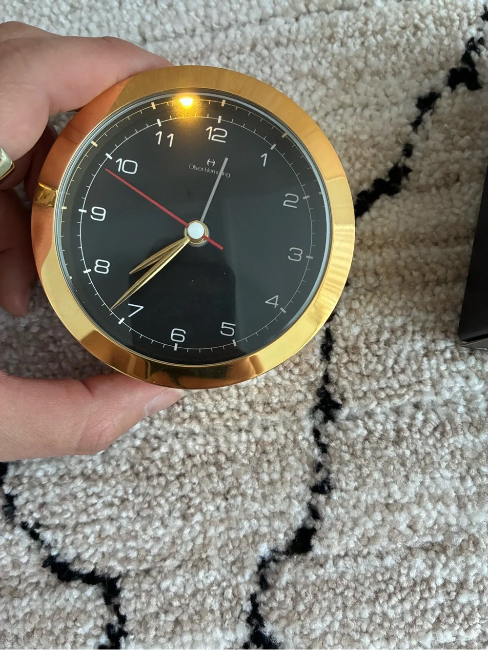 Oliver Hemming CLASSIC GOLD OBSESSION ALARM CLOCK - HX81G5W.  NWT
